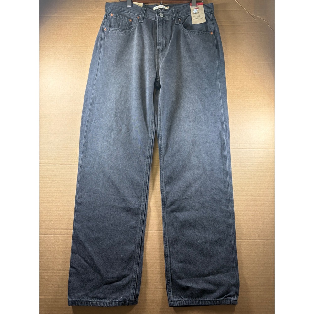 Levi's Low Pro Straight Jeans Womens Size 30 Black High Rise Relaxed Cotton NWT